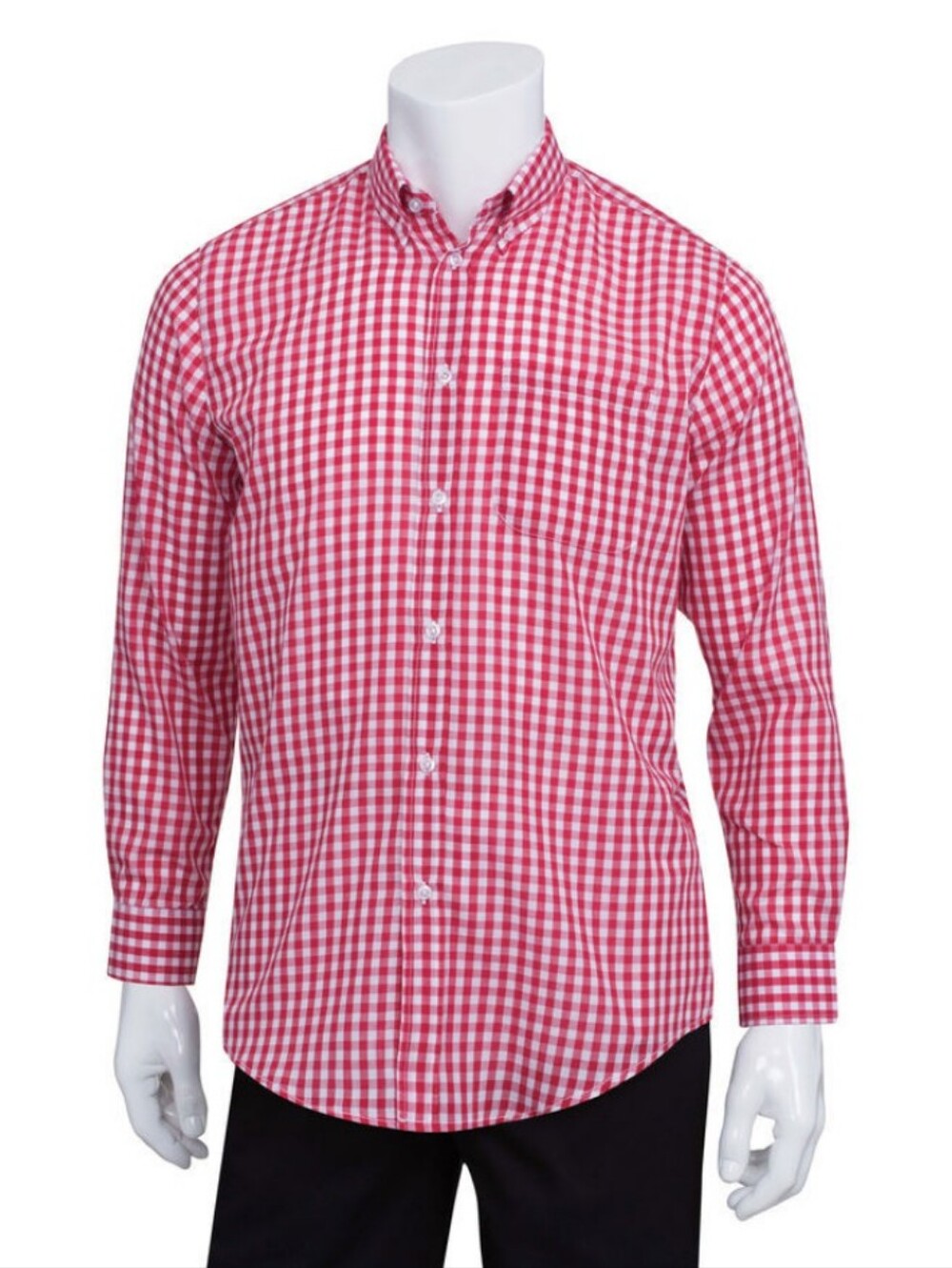 Gingham Button-Down Dress Shirt - Red
